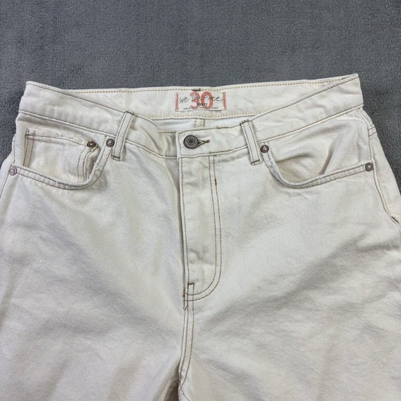 We The Free People Jeans Womens 30 Laurel Canyon Flare Ivory High Rise (Mended) - Picture 2 of 16